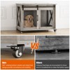 37" Dog Crate, Farmhouse Dog Crate Furniture with Sliding Barn Door, Flip Top Wooden Dog Kennel End Table with Wheels and Movable Divider - 3 of 4
