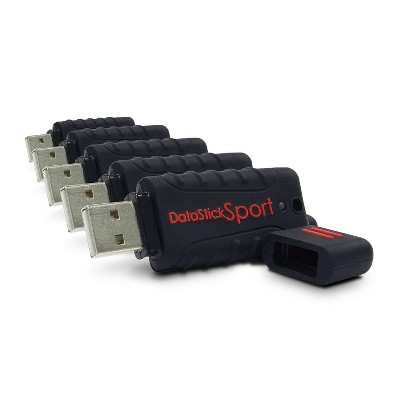 Centon DataStick Sport Waterproof 32GB USB 2.0 Type A Flash Drive Black 5/Pack (DSW32GB5PK)