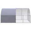 vidaXL Outdoor Chicken Coop - Spacious 9.8'x13.1'x6.6' Enclosure - Galvanized Steel & Polyethylene Roof - Silver and Silver Gray - 4 of 4