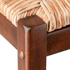 2pc Kaden Set Barstool Rush Seat Walnut - Winsome: Woven Square, Wooden Frame, Fixed Height - 3 of 4