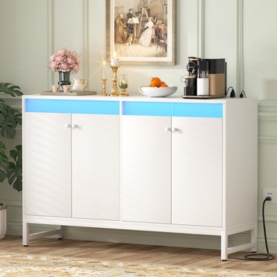 Aheaplus Storage Buffet Cabinet with LED Light