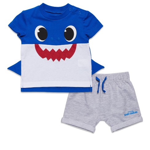 Pinkfong Baby Shark Toddler Boys Cosplay Graphic T-shirt And Shorts Set  Blue / White 3t : Target