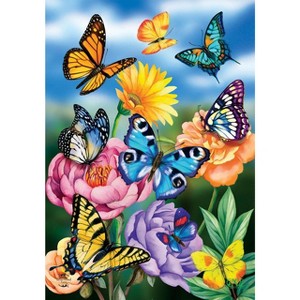 Butterflies InThe Garden Spring Garden Flag Floral Butterfly 18" x 12.5" Briarwood Lane - 1 of 4