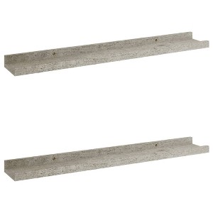 vidaXL Wall Shelves 2 pcs Concrete Gray 23.6"x3.5"x1.2" - 1 of 1