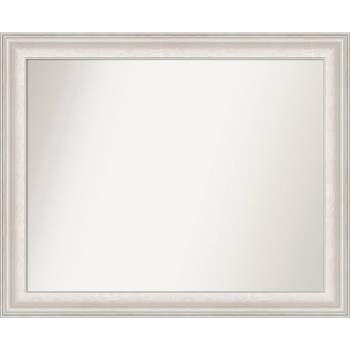 33" x 27" Non-Beveled Trio White Wash Silver Wall Mirror - Amanti Art