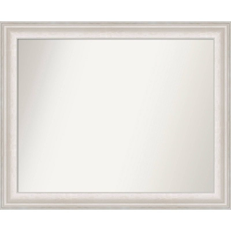 33&#34; x 27&#34; Non-Beveled Trio White Wash Silver Wall Mirror - Amanti Art, 1 of 10