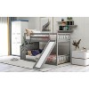 Twin over Twin Bunk Bed with Convertible Slide & Stairway, Gray - 3 of 3