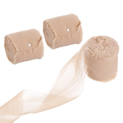 Unique Bargains Gift Wrapping Wedding Decorative Soft Chiffon Ribbon 3 Rolls