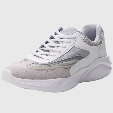 Alpine Swiss Stuart Mens Chunky Fashion Sneakers, White Gray, 11