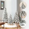 LuxenHome Set of 3 3Ft, 4Ft, and 5Ft Artifical Snow-Flocked Cedar Christmas Trees Green - 3 of 4