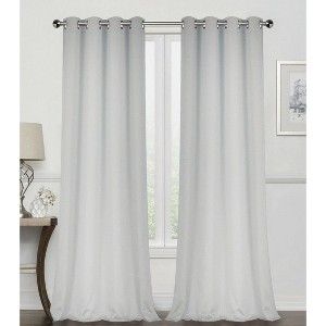 GoodGram 2 Pack Hotel Thermal Grommet 100% Blackout Window Curtain Panels - 1 of 4