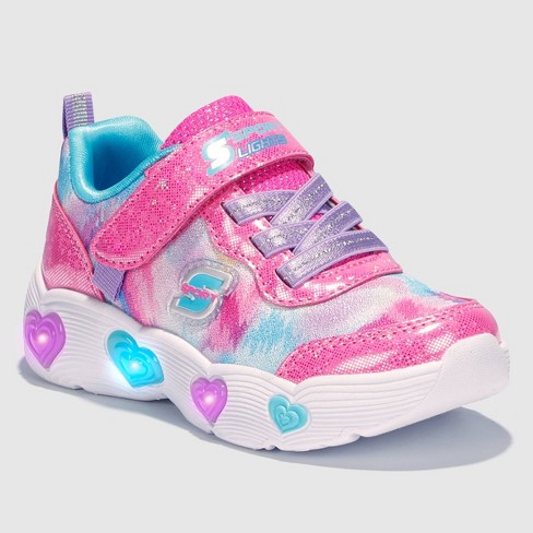 S Sport By Skechers Toddler Girls\' Laura Hearts Print Sneakers - Pink 8t :  Target