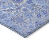 Navy Blue And Denim Blue Floral Washable Indoor Outdoor Area Rug - 4 of 4