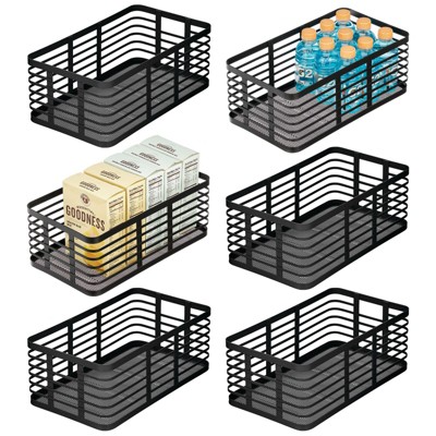 Mdesign Small Metal Wire Organizer Basket For Kitchen, 6 Pack