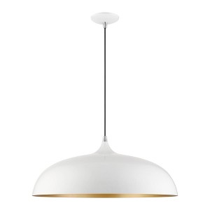 Livex Lighting Amador 3 - Light Pendant in  Shiny White/Polished Chrome - 1 of 4