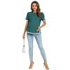 Clearlove Maternity Shirts Women's Casual Floral Print Tops Pregnancy Short Sleeve Side Split Top - 3 of 4