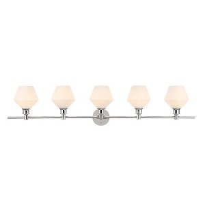 Elegant Lighting Gene 5 light Chrome and Frosted white glass Wall sconce - 1 of 4