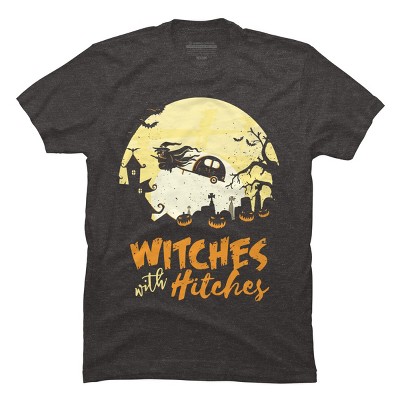 Men's Design By Humans Halloween Camping Witches Hitches Funny By RedBirdLS T-Shirt