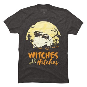 Men's Design By Humans Halloween Camping Witches Hitches Funny By RedBirdLS T-Shirt - 1 of 4