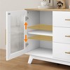 Whizmax 56" Buffet Cabinet with Drawers - Modern Sideboard with Adjustable Shelves & Fluted Glass Door, Coffee Bar Storage for Kitchen/Dining Room - 4 of 4