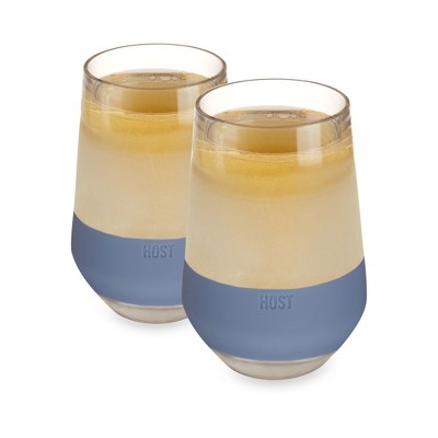 Host Freeze Cooling Cup, Double Wall Insulated Freezer Chilling Tumbler met gel, glazen voor rode en witte wijn, 250 ml, set van 4 verschillende kleuren