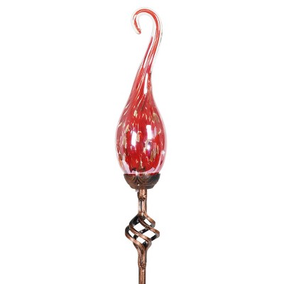 36" Glass Solar Flame Stake Red - Exhart