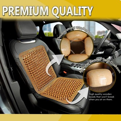 Natural Wooden Beaded Massaging Car Seat Cushion