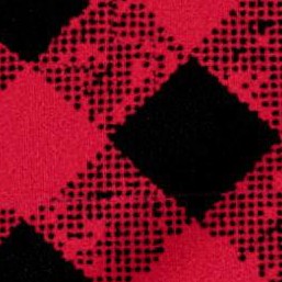 vivid red dancing penguin