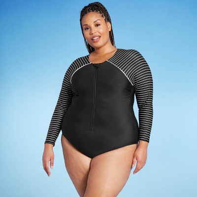 plus size swimsuits long sleeve