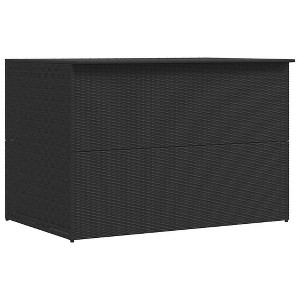 Outdoor Storage Box Black PE Rattan, Powder-Coated Steel - 1 of 4