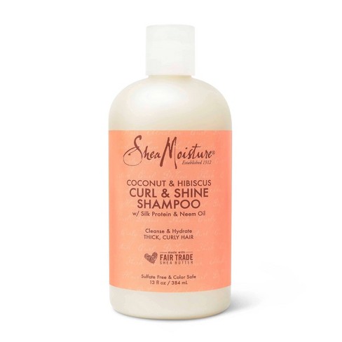 Shea Moisture Coconut Hibiscus Curl & Shine Shampoo-384 ML - Parfumerie  Evablush Maroc