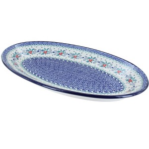 Blue Rose Polish Pottery 205 Ceramika Artystyczna Large Oval Platter - 1 of 1