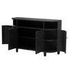 CAVINAS Modern 4-Doors Curved Sideboard Cabinet with Open Shelves,Wooden Buffet Cabinet with Storage for Kitchen,Dining Room - 2 of 4