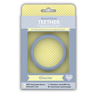 Sweet Paws Silicone Teether for Dogs and Cats - Glacier - 1 of 4