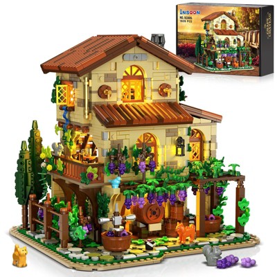 Insoon Chateau House Building Set, 1826PCS Vineyard Castle Cabin Building Block Kit for Adults and Kids