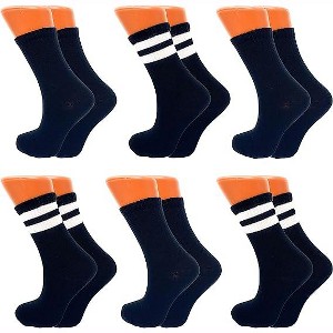 Women's Tennis Crew Socks – Extra Thin & Breathable – 6 Pairs – Cotton - 1 of 3