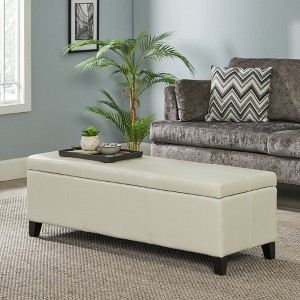 PAGED  Storage Ottoman Bench,51.25" End of Bed Bench with Soft-Close Lid,Rectangle Ottoman with Storange for Living Room,Entryway - 1 of 4