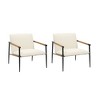 Nathan James Set of 2 Omel Metal Accent Chairs White - 2 of 4