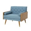 CAVINAS Soft Accent Chair with Tufted Backrest and Rolled Pillows,Mid-Century Upholstered Living Room Chairs,Reading Chairs for Living Room - 2 of 4