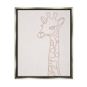 Wall Art by Melissa Wang Giraffe Line Squiggle Doodle Gray Framed Kids' Floater Canvas - Stupell Industries: Digital Animal Art - 1 of 4