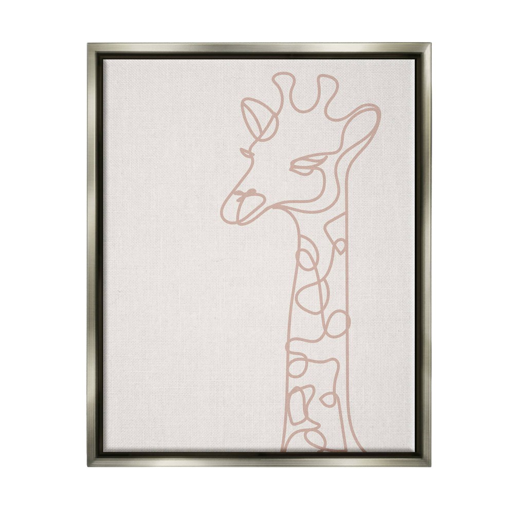 Photos - Wallpaper Wall Art by Melissa Wang Giraffe Line Squiggle Doodle Gray Framed Kids' Fl