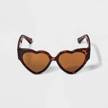 Girls' Plastic Heart Sunglasses- Cat & Jack™ Brown