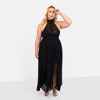 Rebdolls Women's Plus Size Elise Chiffon Halter Maxi A Line Dress W. Slit - 2 of 4