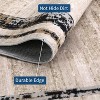 Washable Living Room Rug with Distressed Modern Border, Non-Slip, Soft Decorative Accent Carpet, Contemporary Minimalist Design for Bedroom Floor. - 4 of 4