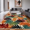 Indoor Outdoor Area Rug Botanical Leaves Outdoor Rug Low Pile Non-Shedding Rugs for Living Room Bedroom Backyard Patio - 2 of 4