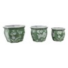 Home Decor Planter Pots - Ceramic Floral Planters for Indoor or Outdoor Succulents, Herbs, or Ferns - Set of 3 - 9", 8", 7" Green & White - 4 of 4