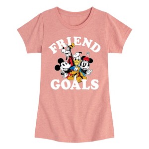 Girls' - Disney - Mickey And Friends Friend Goals Fitted Short Sleeve Graphic T-Shirt - 1 of 4