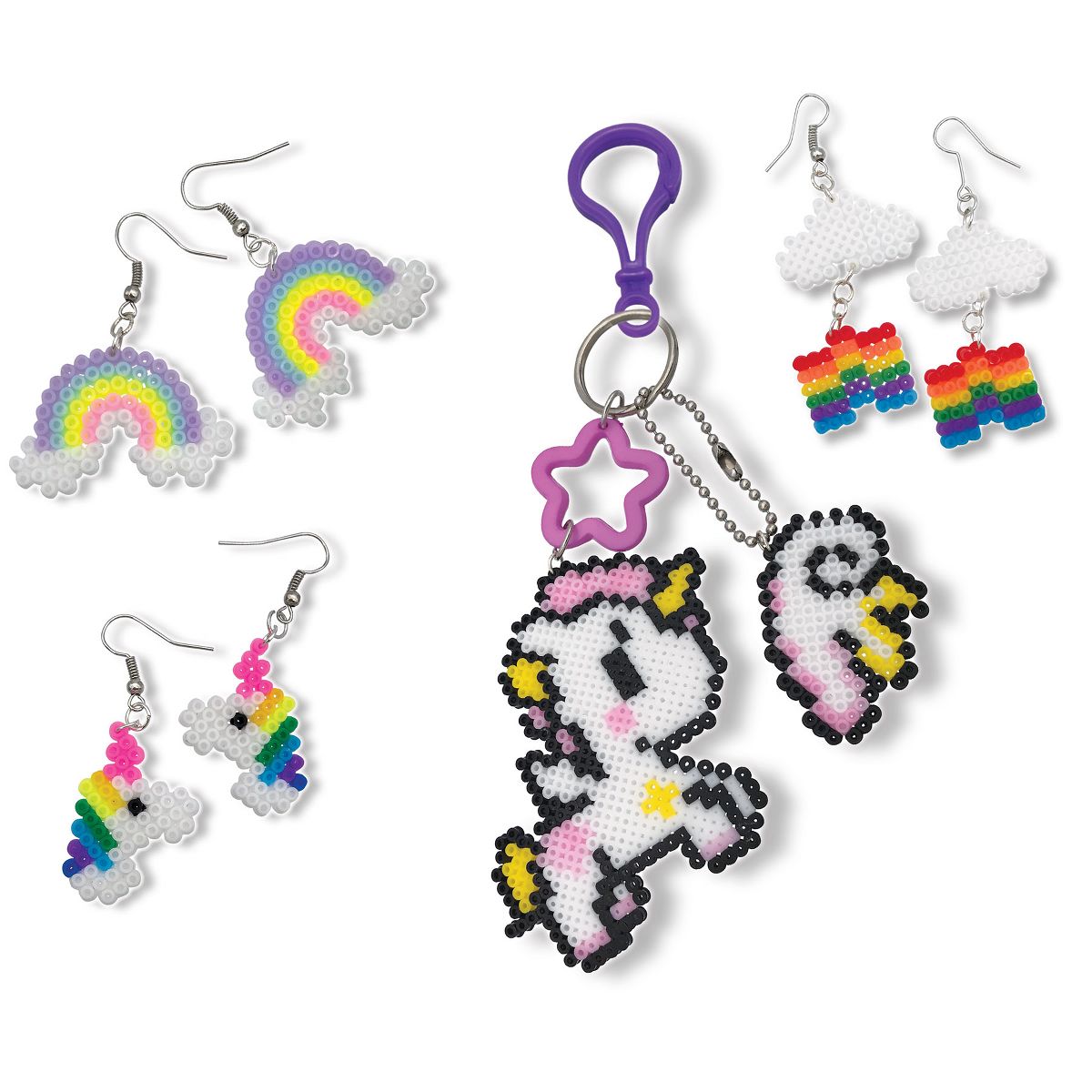 Small World Toys Iron Beads Unicorn Earrings & Key Chain Kit - thumbnail 2