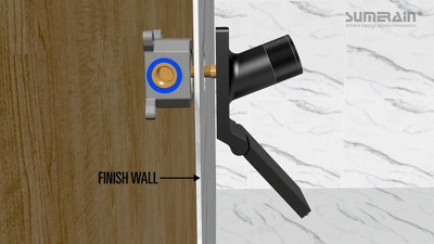 Black and Gold Brass Wall Mount Bathroom Faucet with Foldable Spout