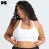 POPSUGAR PS Strappy Sports Bra for Women White Light- Criss-Cross Back Padded Yoga Bra Workout Tops & Removable Cups - 3 of 4